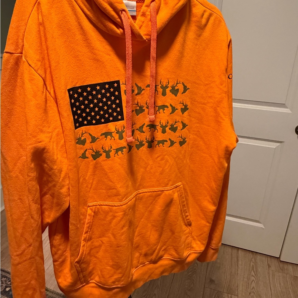 Columbia Orange Hoodie with Graphic Design